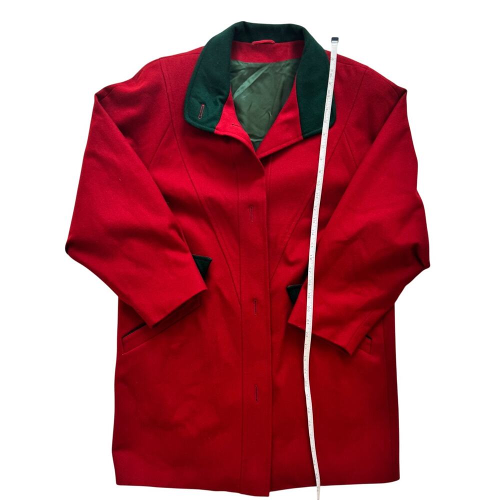 Original VTG Keil Loden München Red Virgin Wool Coat 38 Alpine Bavarian German - Picture 16 of 16